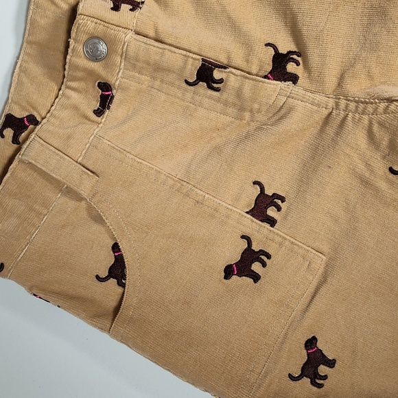 Lilly Pulitzer girls tan corduroy pants with chocolate lab puppy dogs 12 - Picture 4 of 9